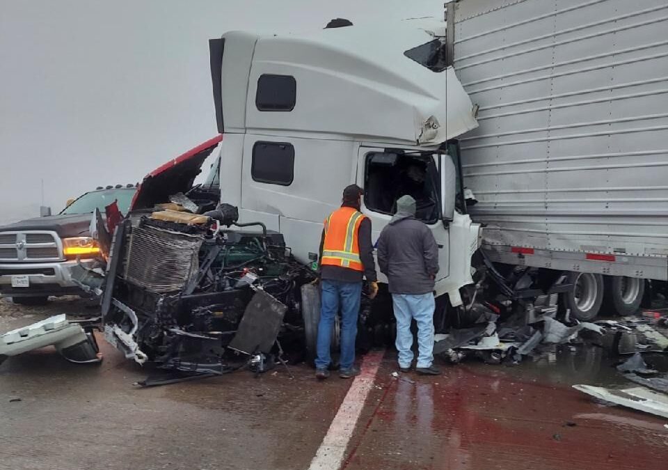 1-10 West Texas Icy Disaster 12 Vehicle Pileup Crash Multiple Injuries