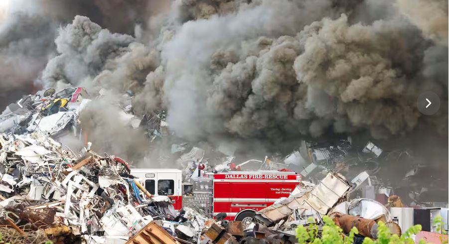 recycling facility fire